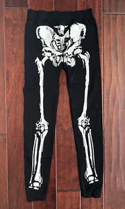 Spirit Halloween Skeleton Leggings Adult Medium Black White NWOT HORROR MOVIE - Picture 1 of 5