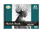 A5 Sketch Pad 60 Sheets 130 gsm Spiral Double Sided White Smooth Cartridge Paper