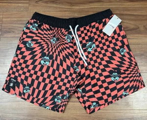 MENS NEFF DISNEY MICKEY MOUSE CHECKERED DRAWSTRING SWIM BOARD SHORTS SIZE LARGE - Picture 1 of 10