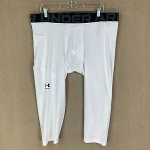 🚨NEW! Under Armour Legging 3XL Heat Gear White 3/4 Legging - Picture 1 of 7