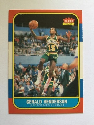 1986 Fleer Basketball Gerald Henderson Card #45 Seattle Supersonics - Image 1 of 2