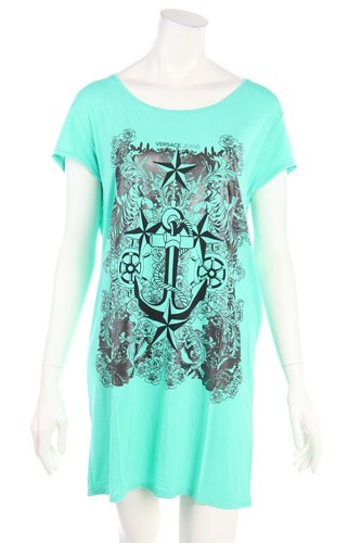 Abito VERSACE JEANS Stampa M verde smeraldo nero NUOVO
