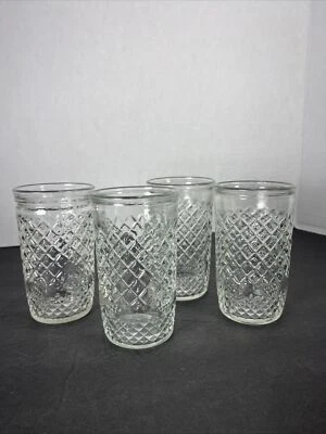 Juego de 4~ Cristalería de Jugo Vintage Corte Cristal Transparente 4oz Foto 1 de 4