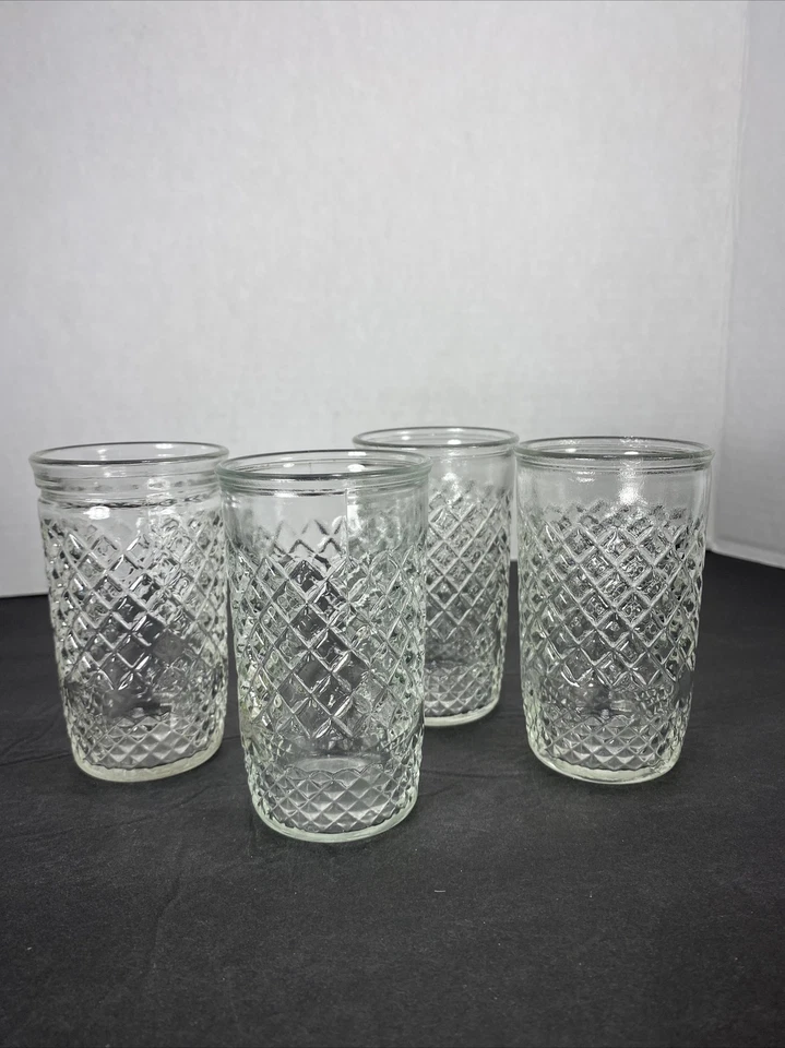 Juego de 4~ Cristalería de Jugo Vintage Corte Cristal Transparente 4oz Foto 1 de 4