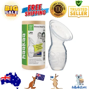 Haakaa Silicone Breastfeeding Manual Breast Pump 100% Food Grade Silicone BPA AU - Picture 1 of 8