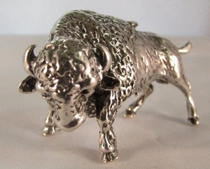 Miniatura statuina argento "Bisonte"  fatta a mano argento 800 gr 45 - Picture 1 of 4