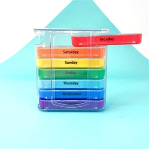 Weekly 7 Days Pill Box 28 Compartments Pill Organizer Tablet Medicine Storage UK - Picture 1 of 12
