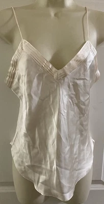 Vintage Victoria Secret Solid Ivory 100% Silk Top Size M - Image 1 of 4