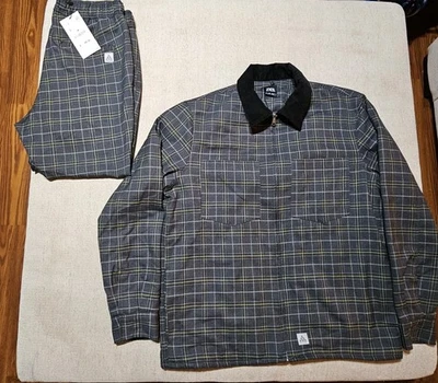 Conjunto de pantalón abrigo para mujer Zara a cuadros grande ropa de mezclilla estampado inspirador acolchado forrado Foto 1 de 4