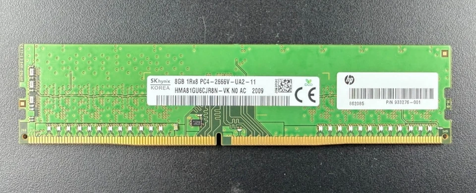 SK HYNIX HMA81GU6CJR8N-VK 8GB DDR4 2666 PC4 21300 2Rx8 288-PIN RAM Foto 1 de 1