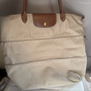 Bolso de Mano Longchamp Le Pliage Expandible Grande de Hombro para Pasar la Noche Beige Tostado - Imagen 1 de 23
