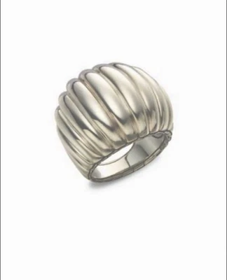 Anillo de cóctel acanalado cúpula grande John Hardy Bedeg en plata de ley talla 7 NUEVO Foto 1 de 4