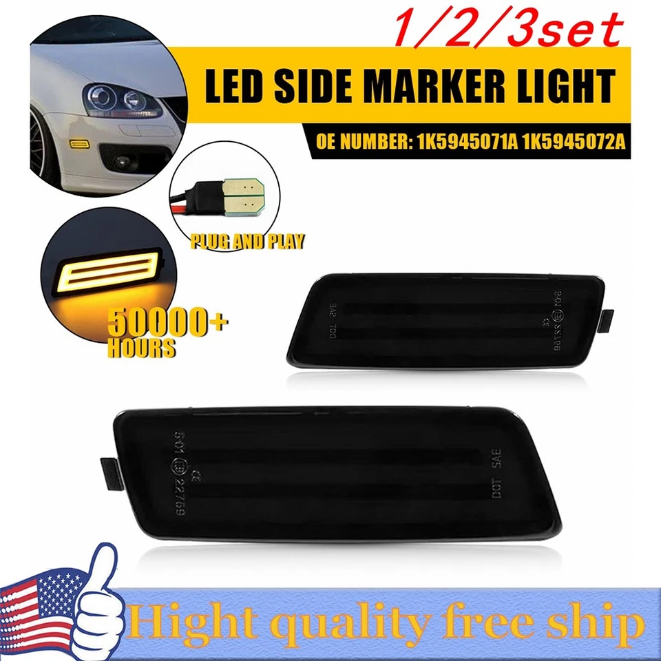 2/4x LED marcador de humo lámpara lateral señal ámbar para MK5 05-10 VW Jetta Golf/GTI Foto 1 de 1