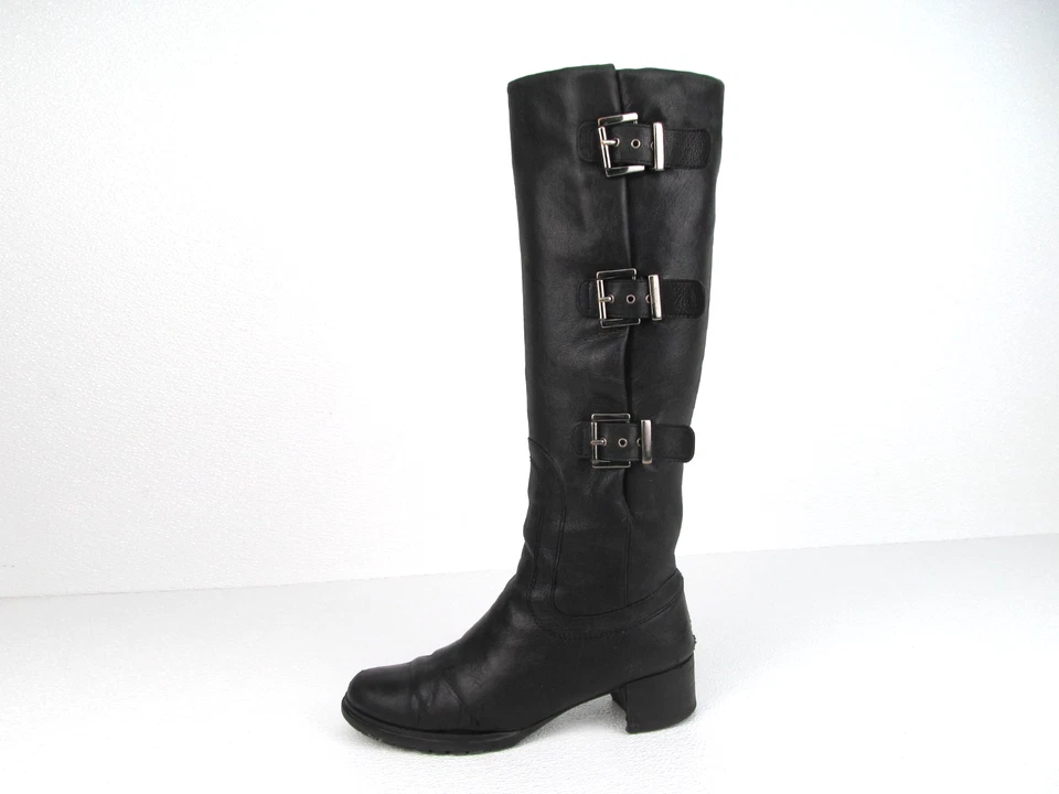 Botas de montar Stuart Weitzman Cinch para mujer negras de cuero genuino talla 7M Foto 1 de 4