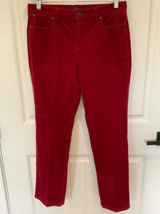 TALBOTS Womens Size 12 Petites Red Corduroy Heritage Straight Leg Casual Pants - Picture 1 of 4
