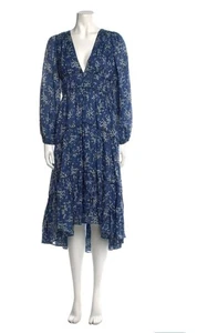 Ulla Johnson Joan Jacquard Tiered Floral V-Neck Long Dress. Size UK 10, EU 38. - Picture 1 of 11