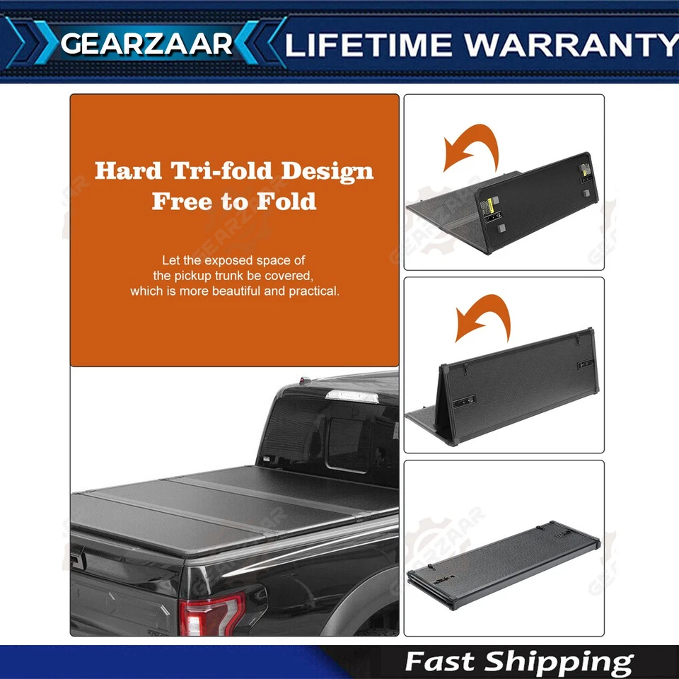 5.5FT Hard Tri-Fold Truck Bed Cover Tonneau Cover for 2022-2024 Toyota Tundra N - Image 1 of 4