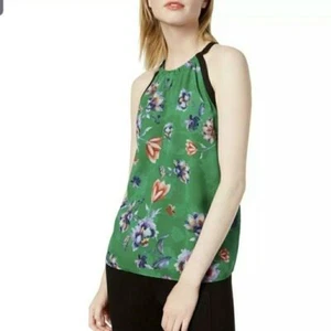 BAR III Green Floral Sleeveless Top - Picture 1 of 5