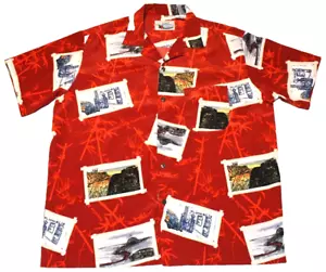 VTG Ocean Current Hawaiian Road Trip Short Sleeve Button Up Shirt Men's Medium - Picture 1 of 19