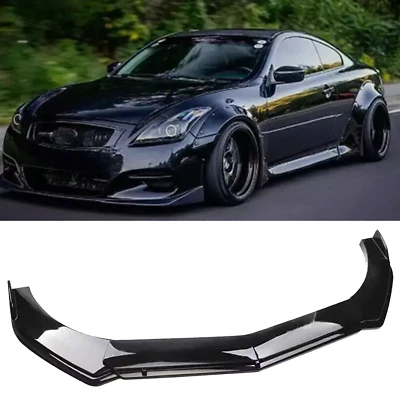 For Infiniti G37 Coupe Sedan Black Front Bumper Lip Spoiler Splitter Body Kit Foto 1 de 4