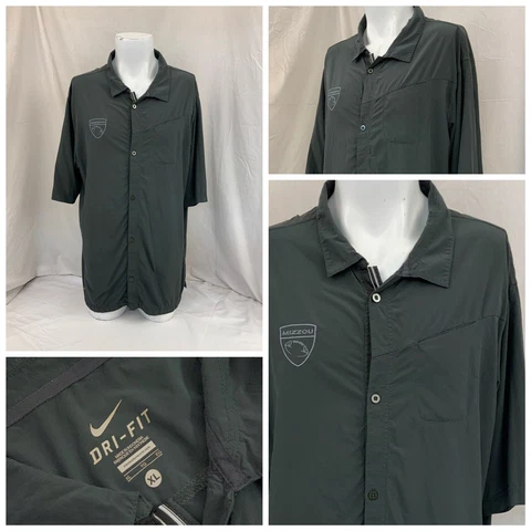 Mizzou Tigers Nike Football Shirt XL Men Black Poly Button Down YGI Q1-465 Cover