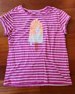 Gymboree Girl Fuchsia Stripe Popsicle Tee XL Size 14 Excellent Condition Pink - Picture 1 of 3