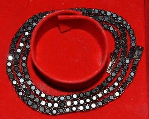 Collar negro con certificación AAA hip hop 4 mm con cierre de plata 925 diamante - Imagen 1 de 7