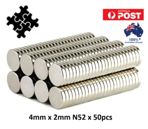 4mm x 2mm N52 Disc Magnets x50 | Warhammer Fridge Craft Art - Picture 1 of 3