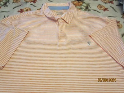 Camisa polo IZOD - Listras laranja/branco - Extra Grande - Imagem 1 de 2