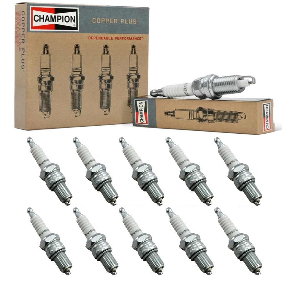 10 Novo Conjunto de Velas de Ignição de Cobre Champion para 1997 Ford E-350 Econoline V10-6.8L - Imagem 1 de 4