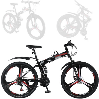 ‌24-Speed Folding Bike - 26" Wheels & Dual Disc Brakes for Adventure & Commuting - Image 1 of 4