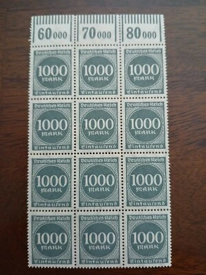 GERMANY  - 1923 - 1000 MARK - BLOCK OF 12 STAMPS - MNH - Image 1 of 2