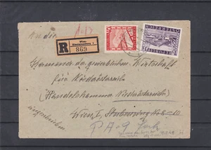 Portorichtiger Reco Brief von Wien Klosterneuburg nach Wien gel. 10.2.48 - Picture 1 of 3