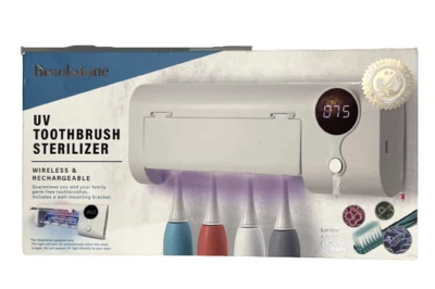 UV Toothbrush Sterilizer BROOKSTONE  Wall Mount 4 Toothbrushes NIB - Image 1 of 4
