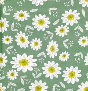 T139# 3 x servilletas de papel individual tejido decoupage blanco margarita patrón de flor verde - Imagen 1 de 10