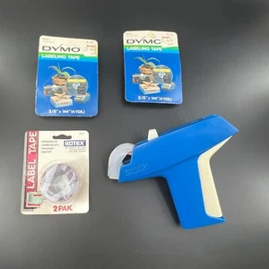 Dymo Label Maker Vintage 1970s Model 1800 Blue With Sealed Labels WORKS READ - Picture 1 of 17