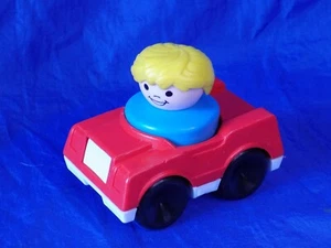 Fisher Price Little People Red Car w/ Boy Chunky 1990 - Picture 1 of 6