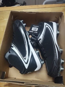 Louisville Slugger Men's Black & White Flex Rubber Cleat Shoes- Size 7.5 US - Picture 1 of 19