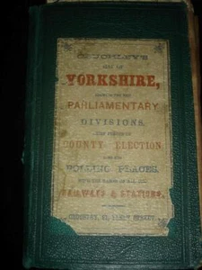 1868 Cruchley's Neu Map Of Yorkshire Zugstrecken & Stations Antik Eisenbahn - Picture 1 of 6