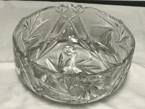HERMOSO TAZÓN GRANDE DE CRISTAL DE PLOMO CORTADO A MANO MOLINILLO Y ESTRELLA ESTRELLA DE 8 PUNTOS - Imagen 1 de 1