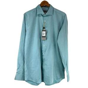Canali Impeccabile NWT 100% Cotton Green Men's Size 43 / 17 Button Down LS Shirt - Picture 1 of 9