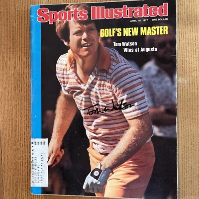Autografado Sports Illustrated 18 de abril de 1977 por Tom Watson assinado Twice Masters - Imagem 1 de 4