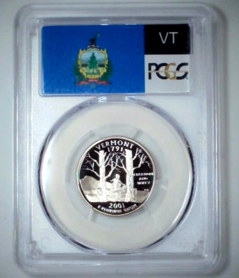 2001-S 25C State Quarter Vermont PCGS PR69 DCAM CN CLAD 25cor0108 - Image 1 of 4