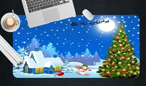 3D Xmas Tree Snowman Skiing I811 Christmas Non-slip Desk Mat Keyboard Pad Amy - Picture 1 of 8