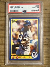 1990 SCORE #560 KEN GRIFFEY JR. PSA 8 MARINERS HOF