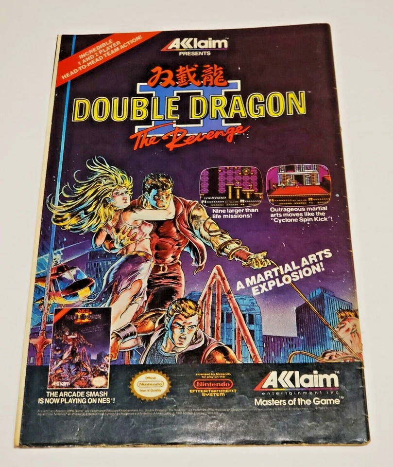 Vintage Retro 1989 Acclaim Double Dragon II Video Game ad Nintendo NES - Image 1 of 1