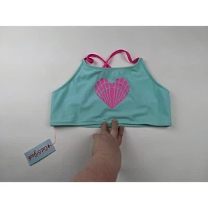 Cat & Jack Turquoise & Pink Seashell Bikini Top Girls' XXL NWT - Picture 1 of 6