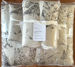 New~Pottery Barn~Rustic Forest Sherpa King Comforter + 3 Euro Shams - Picture 1 of 2