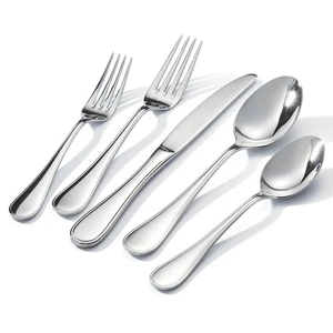 60 Stück Teardrop Silberbesteck Set für 12, 18/10 Edelstahl Besteck Set, ... - Bild 1 von 6