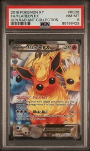 Pokemon PSA 8 Flareon EX RC28/RC32 XY Generations Radiant Collection NM - MT - Picture 1 of 3